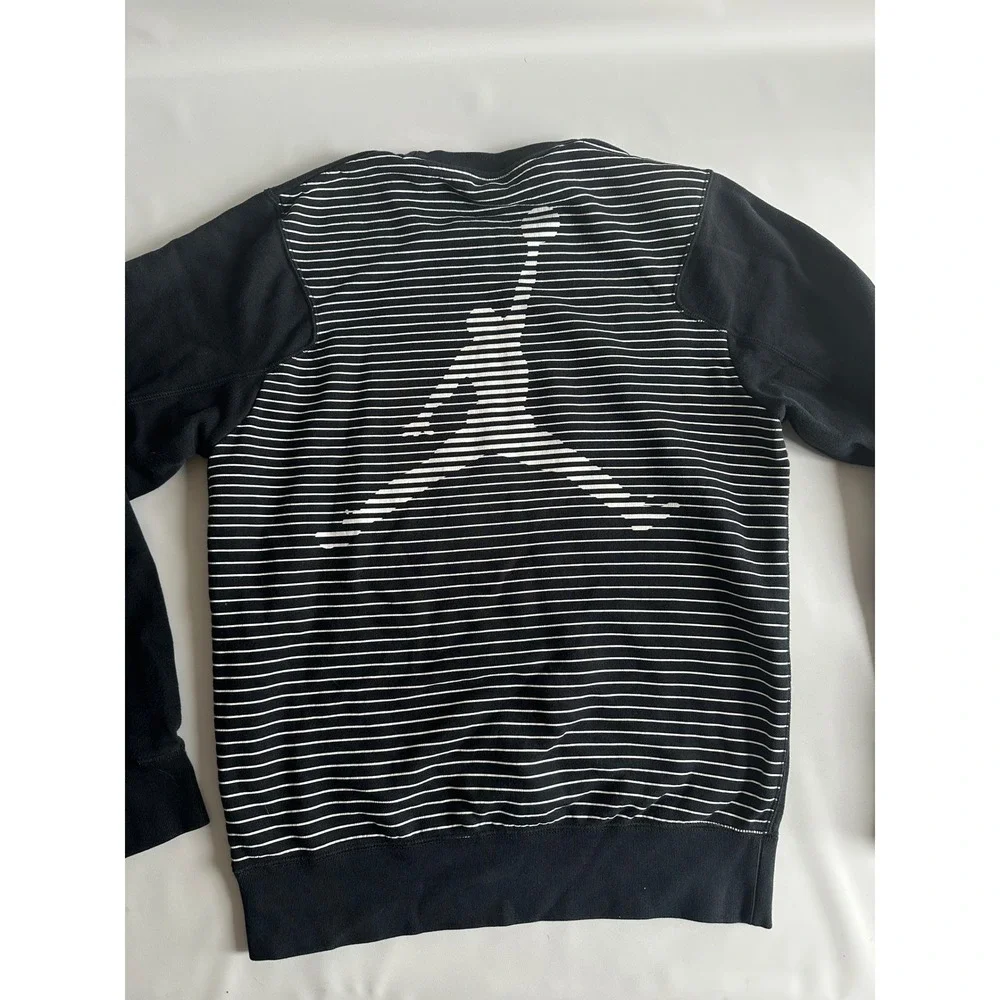 Jordan Men's Jumpman Crewneck Sweatshirt Black Striped Back Graphic Size Medium